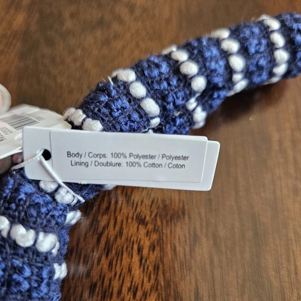 J.Crew Mariner Tweed Knot Headband, Blue/ White